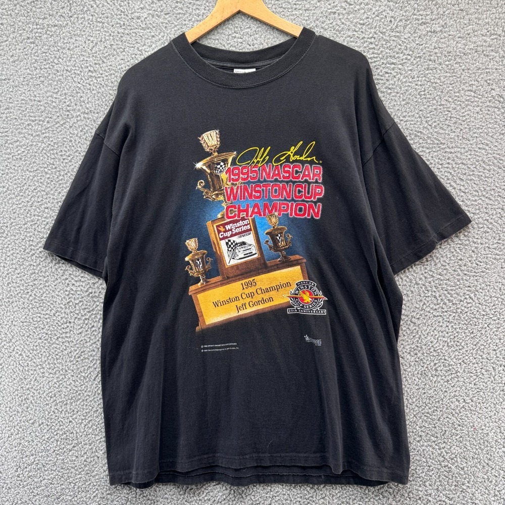 Vintage Jeff Gordon Shirt Mens Large Black Winston Cup Champion 1995